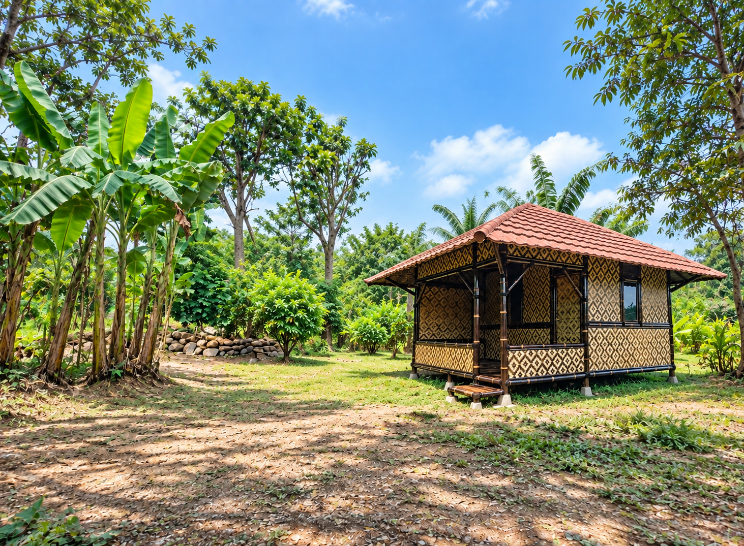 Rumah bambu hasil karya Bambunut